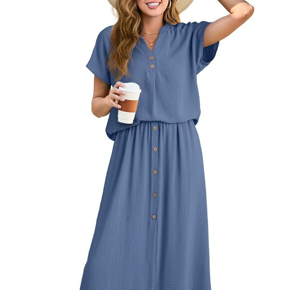DOKOTOO 2 Piece Outfit Maxi Skirt and Short Sleeve Matching Set Size Large NWT - Picture 1 of 16